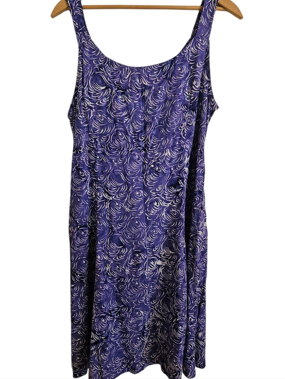 Wind River Rayon Vintage Sleeveless Purple Swirl Print Dress Sz XL
